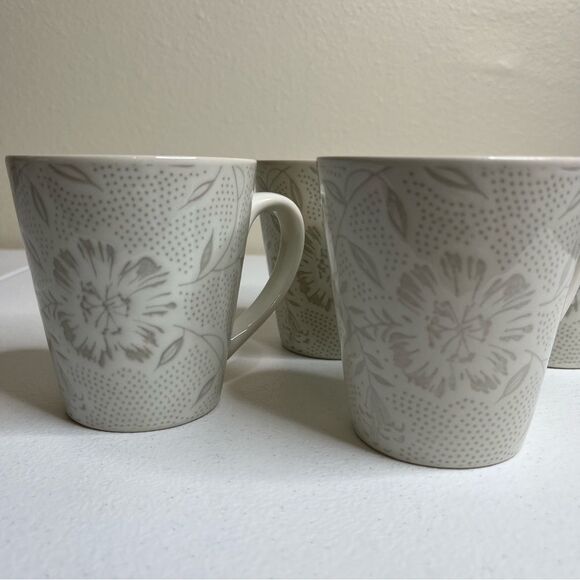 Noritake Stoneware Colorwave Turquoise Bloom Pattern Set 4 Coffee Mugs Cups Tea - Picture 3 of 10